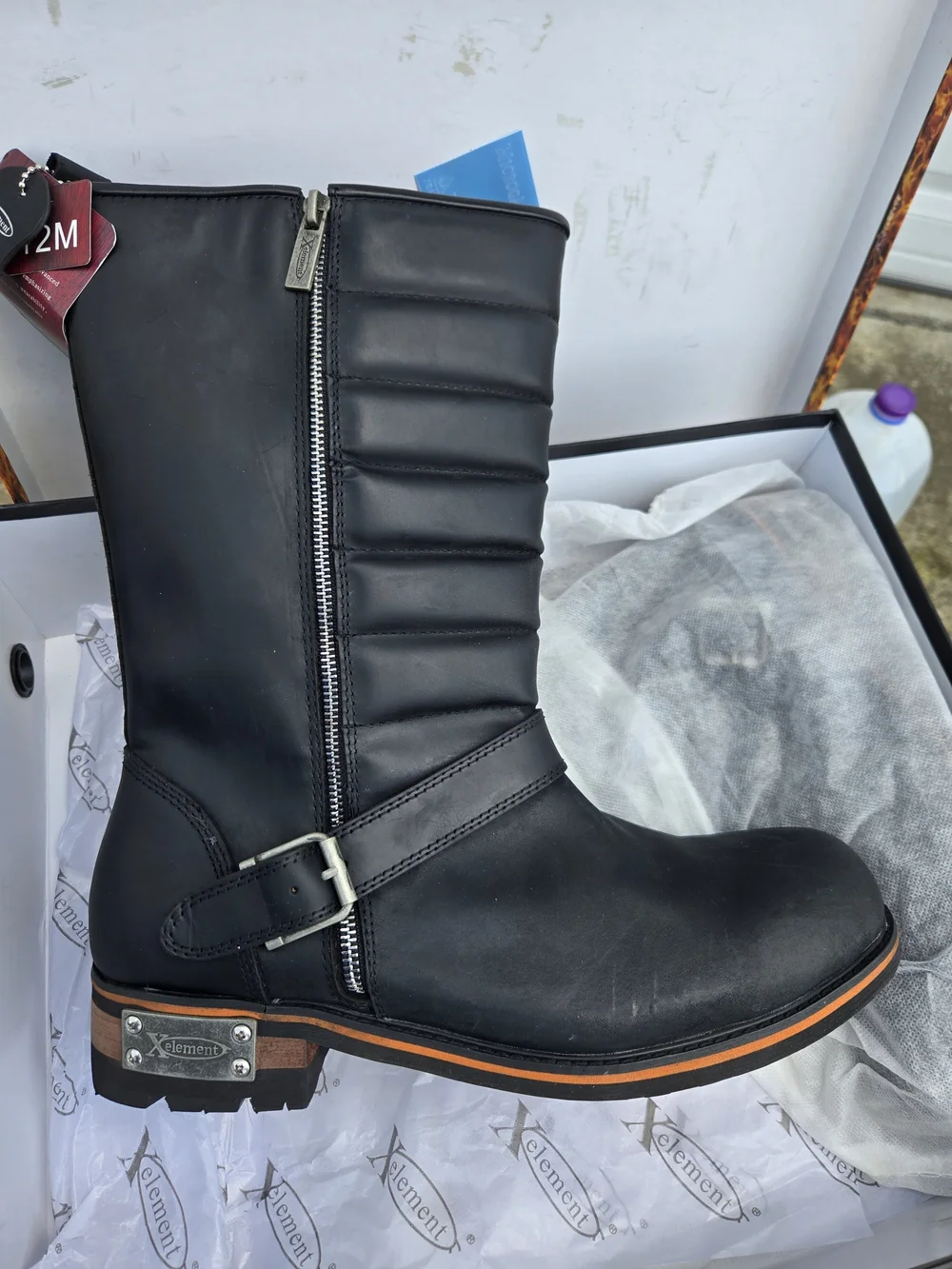 Element Men's Black Mid-Calf Quilted Zip Boot with Buckle